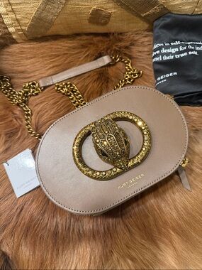 Kurt Geiger Taupe Leather Crossbody Chelsea Camera Bag